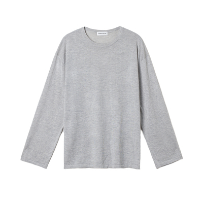 真丝羊绒圆领针织套头衫