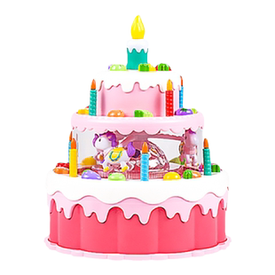 儿童仿真生日蛋糕玩具灯光音乐过家家套装男女孩礼物蜡烛可吹灭