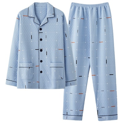 浪莎空气棉睡衣男加厚保暖套装