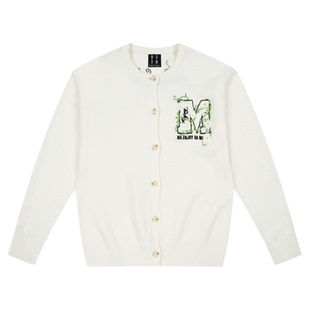 MEDM 新品藤曼雏菊刺绣休闲开衫毛衣通勤简约男女宽松针织衫春秋