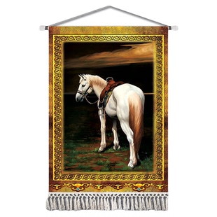 蒙古风格元素图案挂画蒙古马系列装饰画客厅卧室油画草原蒙古包画