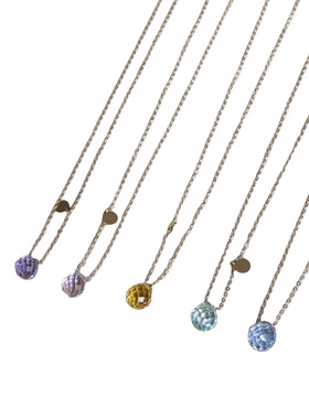 小众设计粉蓝紫色项链