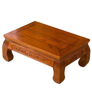 日式老榆木炕桌飘窗桌阳台矮桌榻榻米茶几禅意茶桌家用炕几学习桌