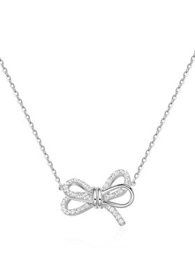 聚利时官旗梦蝶925银女款锁骨链