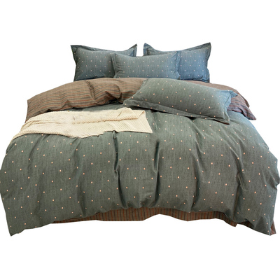 加厚100%全棉磨毛四件套简约风