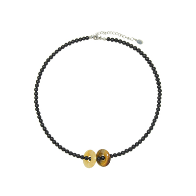 AWE天然石平安扣秋冬串珠项链