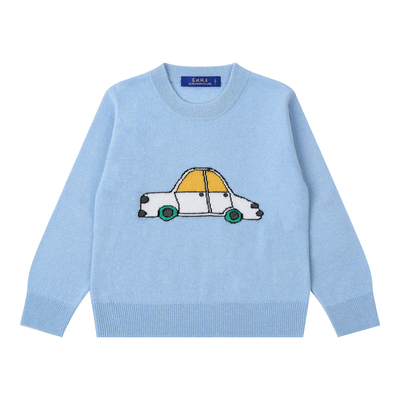卡通小汽车针织衫男女童毛衣套衫