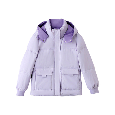 雅鹿小个子女新款连帽鸭绒羽绒服