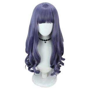 思越 魔卡少女樱 大道寺知世 cos 假发 紫灰色卷发 头皮顶高温丝