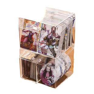 日式卡片收纳盒透明桌面名片杂物装小卡的盒子塑料卡片办公整理盒