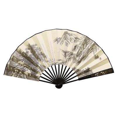 和扇堂10寸镂空雕刻丝绸扇骨