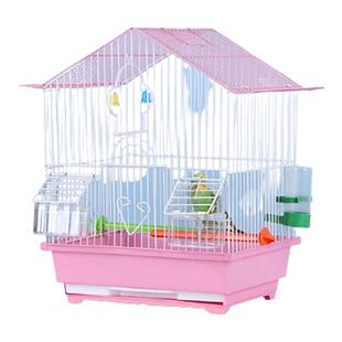 虎皮牡丹鹦鹉鸟笼小型小号文鸟珍珠别墅鸟笼子家用金属铁艺繁殖笼