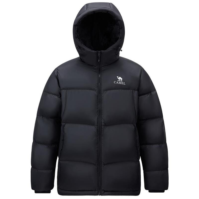 骆驼男装羽绒服男冬季2025新款加绒加厚连帽保暖短款面包服外套