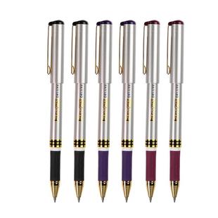 五千年金属拔帽中性笔高档办公商务0.5mm碳素签字黑笔速干子弹头型可换笔芯水性笔学生练字专用手感好圆珠笔