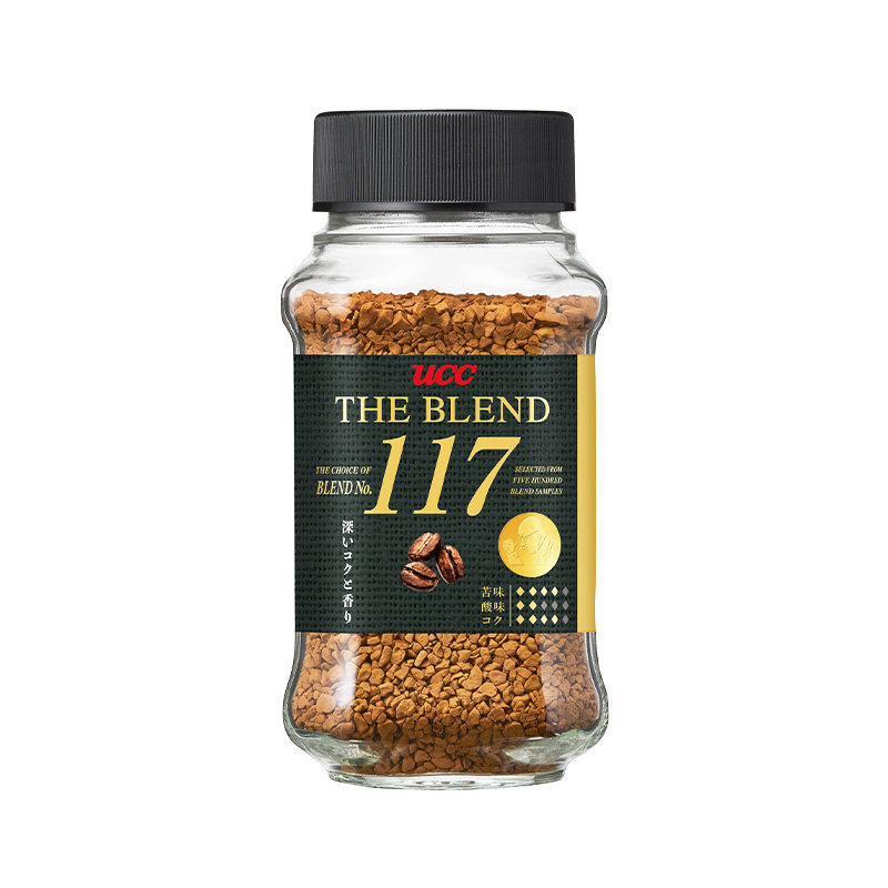 ucc117黑咖啡日本进口悠诗诗无蔗糖咖啡粉健身提神速溶瓶装70g