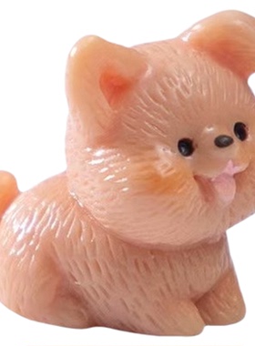 微景观可爱金毛哈巴小狗公仔摆件