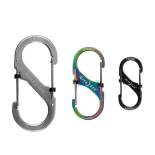 美国奈爱NiteIze不锈钢带锁8字扣钥匙扣背包扣快挂随时挂扣