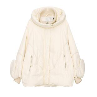 【商场同款】MOVEUP幻走2024冬季新款可拆卸帽子中长款羽绒服女