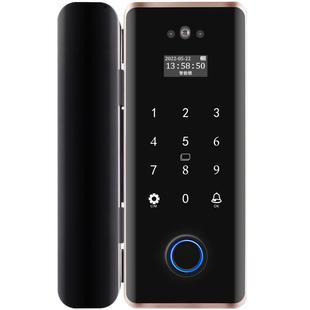 人脸识别智能锁办公室玻璃门锁密码锁单门双门推拉门免开孔门禁锁