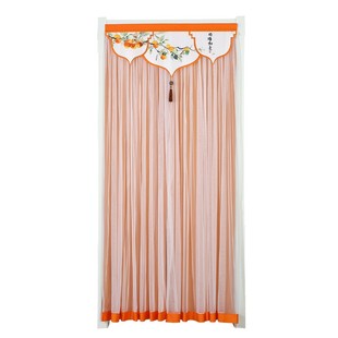 不透人免打孔门帘卧室防蚊虫对开纱帘蕾丝门帘隐私卫生间隔断半帘