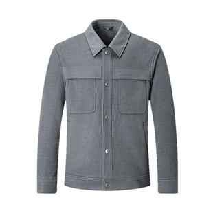 七匹狼翻领呢夹克保暖外套2026秋冬季新款休闲高端毛呢茄克男装潮