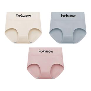 猫人高腰内裤女士纯棉美拉德10A全棉抑菌裆收腹提臀三角女生短裤