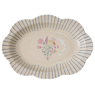 肆月大号法式复古鱼盘家用陶瓷蒸鱼盘子特别好看的高级创意风餐具