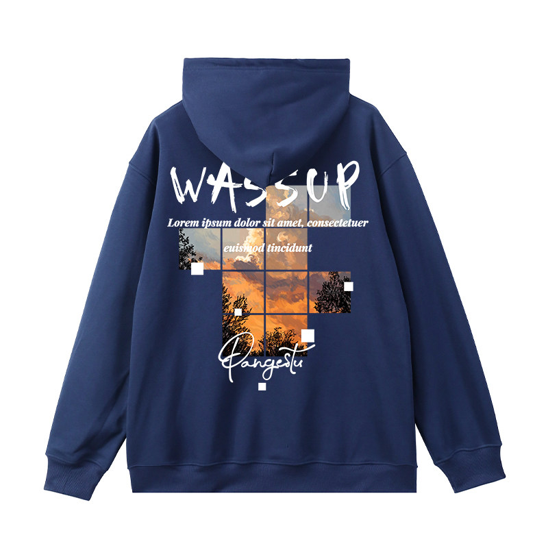 WASSUP彩绘天空美式卫衣男秋冬款