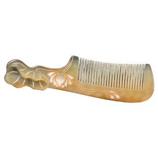 雕刻牛角梳正品梳子家用长发女专用高级生日礼物实用礼盒定制