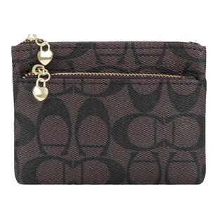 欧美时尚双拉链零钱包女士小巧迷你小钱包卡包二合一超薄款硬币包