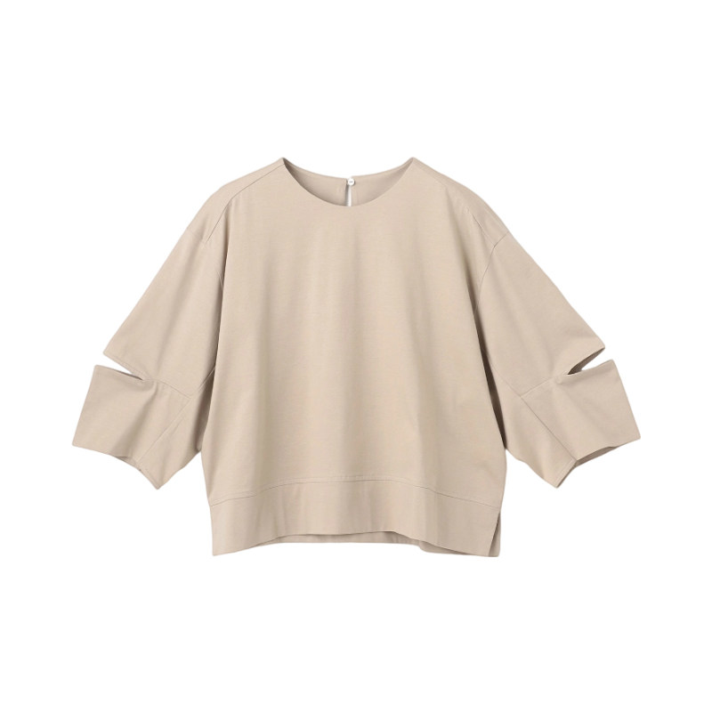 BEIGE，时尚简约通勤可洗DUOMO棉质开衩袖上衣女ONWARD