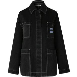 IIIVIVINIKO春夏新品复古工装风简约牛仔夹克外套女M311302202A