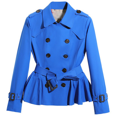 沈水之媛米卡其色短款小个子风衣