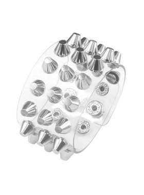 魅力银色伞形铆钉透明朋克风手环