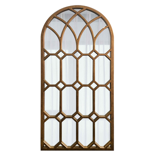 美式假窗装饰镜玄关镜壁炉斜靠镜子定制餐厅挂镜大厅背景镜壁饰镜