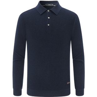 【明星同款】EMZ鄂尔多斯秋冬新款抑菌Polo领纯羊毛针织衫毛衣男