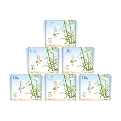 竹纤维加长260mm透气整箱卫生巾