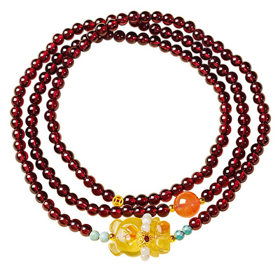 宫里上新天然正品石榴石福宝手链