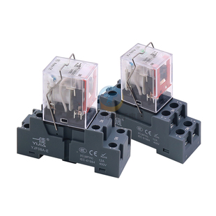 一佳小型中间DC电磁J继电器YJ2N-LY交流4N伏GS直流12v24v220v110V