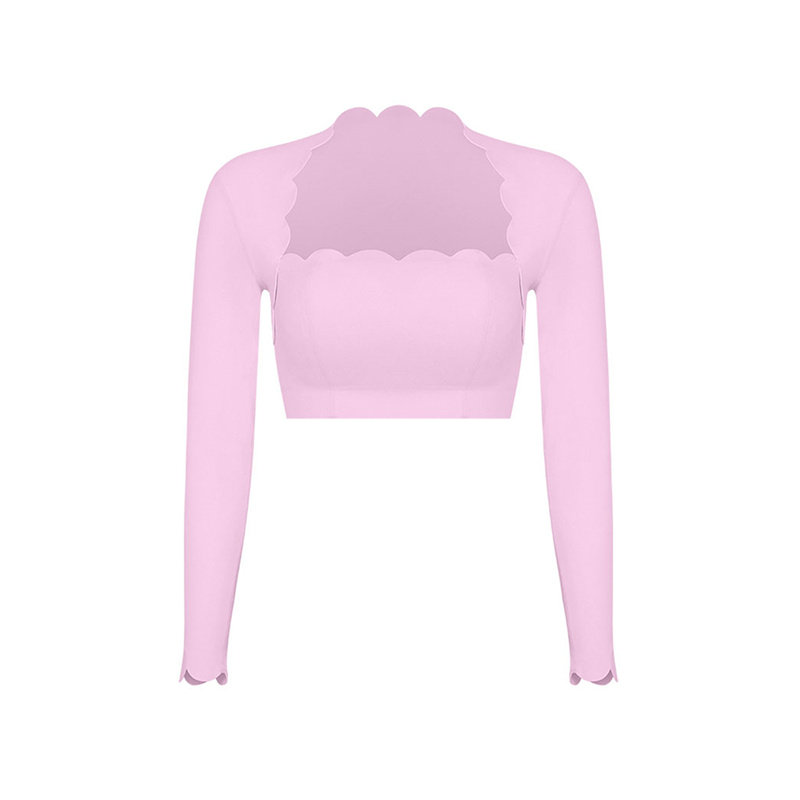 大牌轻奢健身服套装女花边瑜伽服