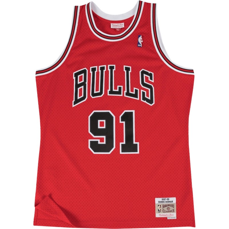 NBA官方MITCHELL&NESS篮球服公牛罗德曼复古球衣SW
