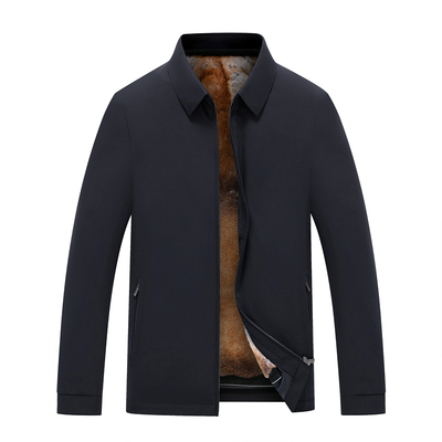 商务行政夹克貂皮内胆派克服男装