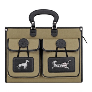 大犬乌马2.0侦探包2026新款尼龙拼皮手提斜挎包通勤笔记本电脑包