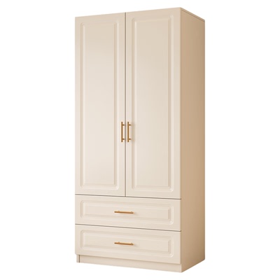 法式奶油风实木衣柜小户型家用柜子现代简约卧室储物柜成品大衣橱