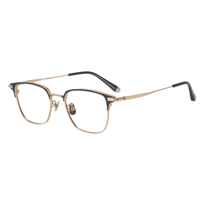 逆水行舟！总宽148日本超轻纯钛男潮女复古大框近视双色眼镜框架