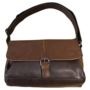 新款韩版潮男士简约单肩包时尚软皮斜挎包街头邮差包休闲机车背包