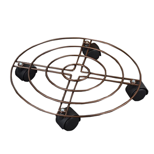 加厚实心铁制圆形移动花架花盆底座花托带刹车万向轮花盆托盘加厚