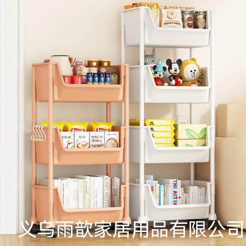可移动置物架桌边学生简易厨房收纳架果蔬书柜批发菜篮架儿童玩具