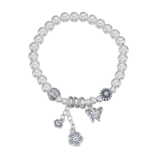 顺钦银楼S9999足银蝶安古法手串女蝴蝶梅花小众设计感百搭银手链