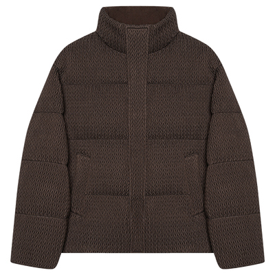 不规则拼接羽绒面包服男